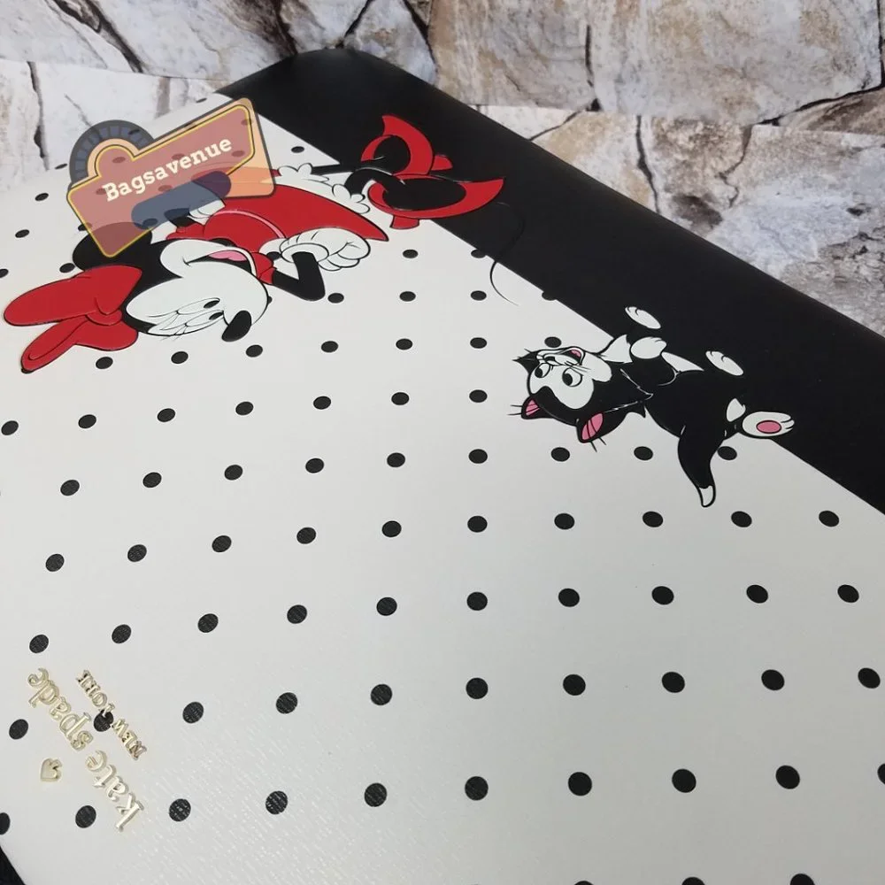 Minnie Mouse Universal Laptop Sleeve Polka Black Dot White Disney Kate Spade